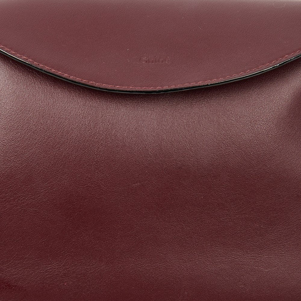 Chloe Shoulder Bag Juana Chain Bag in Plum Purple, Calfskin Leather