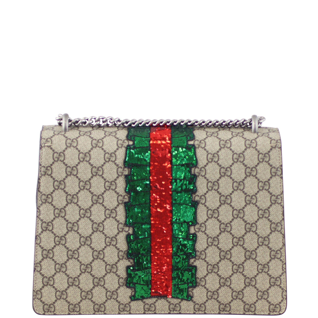 Gucci Dionysus GG Supreme Embellished Shoulder Bag Medium