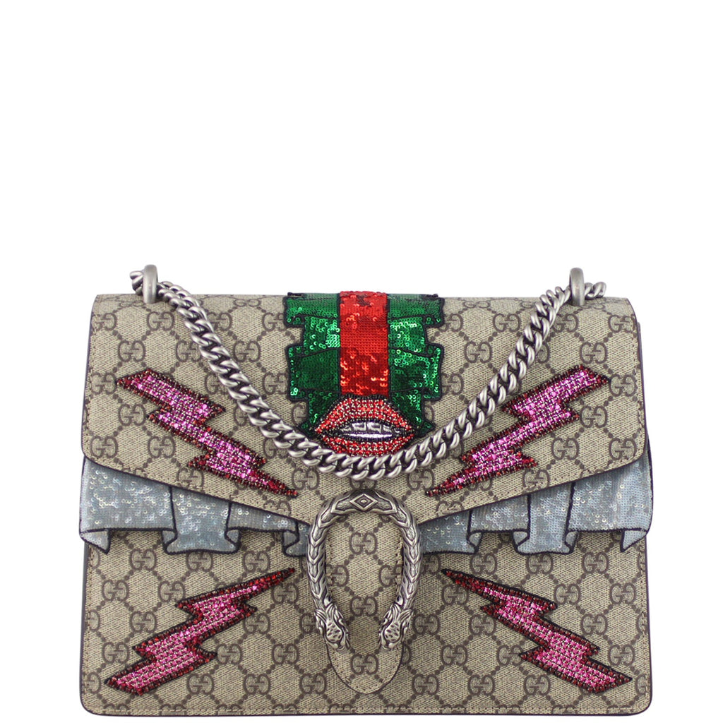 Gucci Dionysus GG Supreme Embellished Shoulder Bag Medium