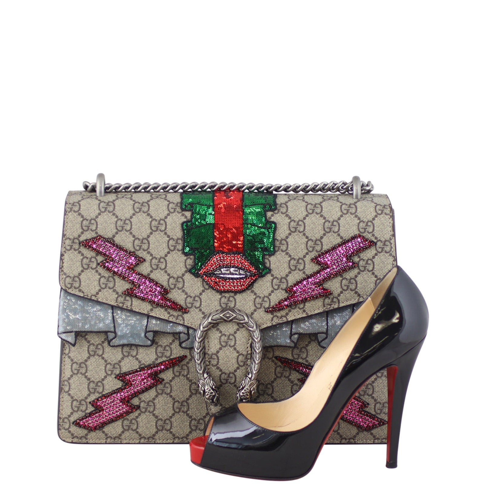 Gucci Dionysus GG Supreme Embellished Shoulder Bag Medium