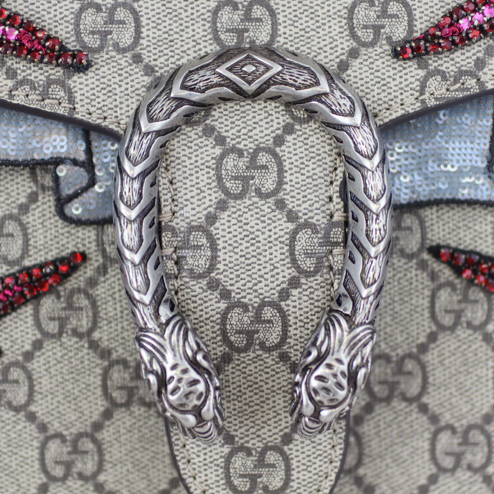 Gucci Dionysus GG Supreme Embellished Shoulder Bag Medium