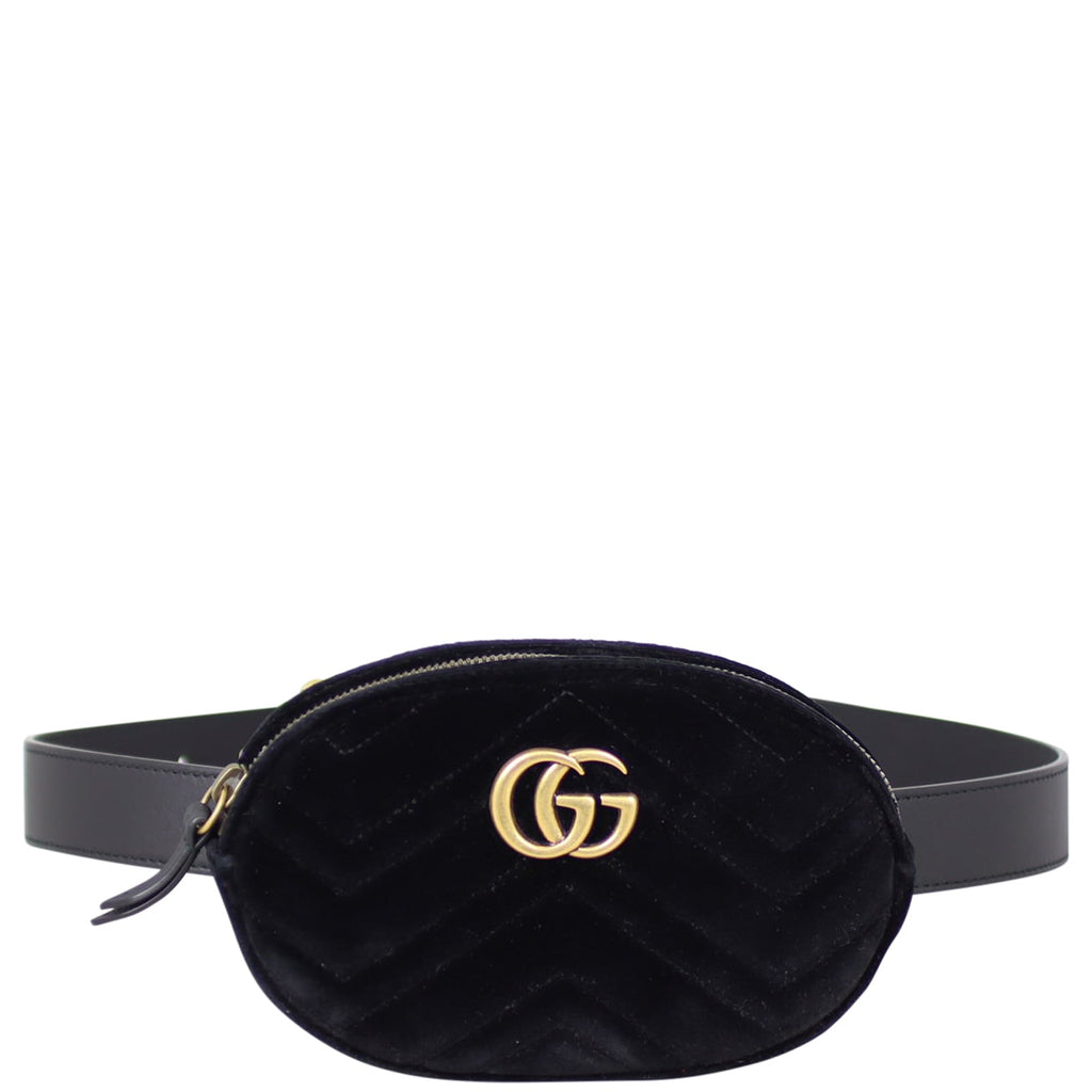 Gucci GG Marmont Matelasse Velvet Belt Bag