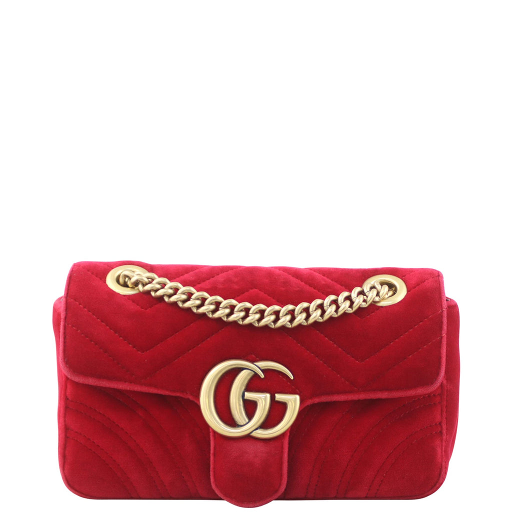 Gucci GG Marmont Velvet Mini Shoulder Bag