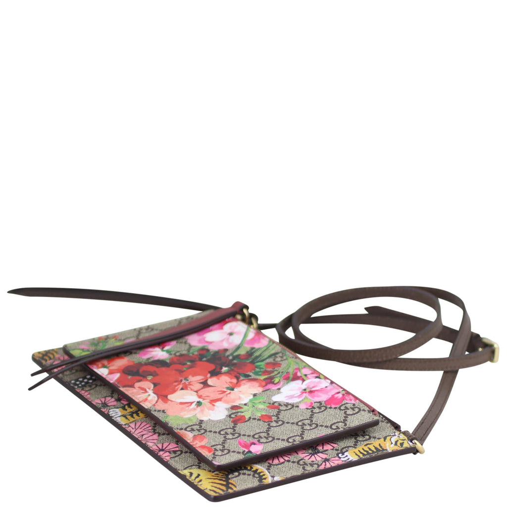 Gucci GG Supreme Bengal Blooms Dual Pouch Shoulder Bag