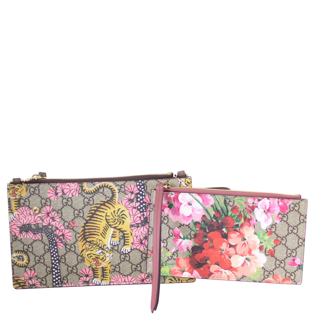 Gucci GG Supreme Bengal Blooms Dual Pouch Shoulder Bag