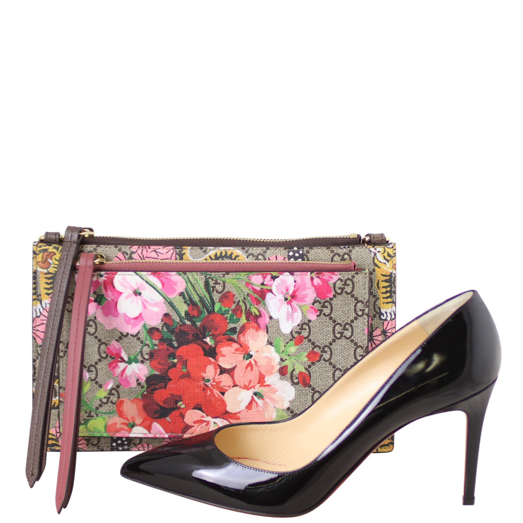 Gucci GG Supreme Bengal Blooms Dual Pouch Shoulder Bag