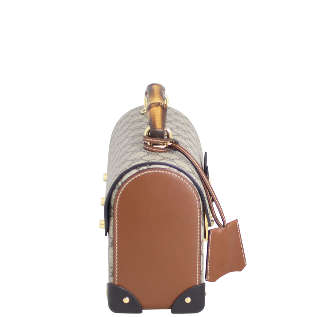 Gucci GG Supreme Padlock Bamboo Handle Small Bag