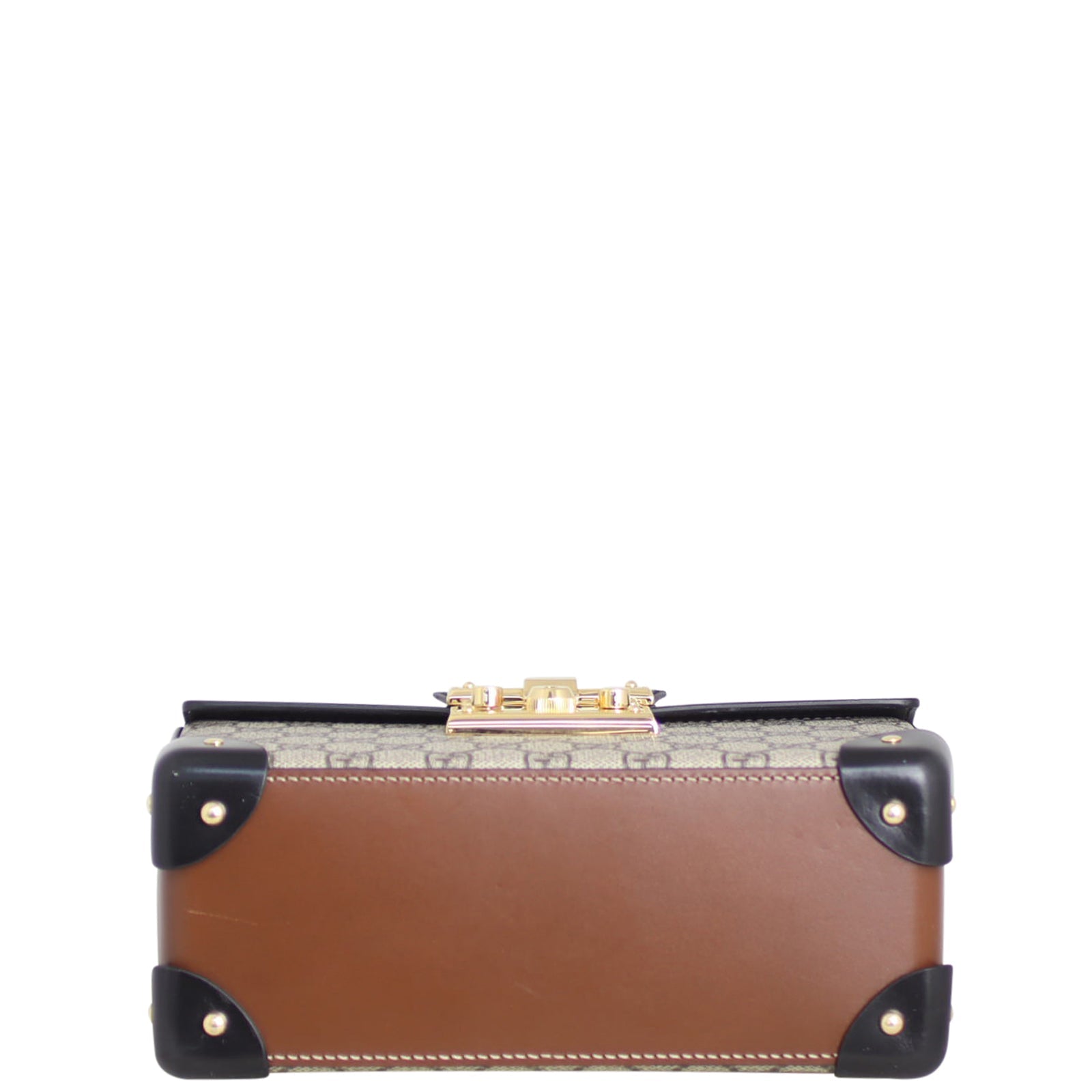 Gucci GG Supreme Padlock Bamboo Handle Small Bag