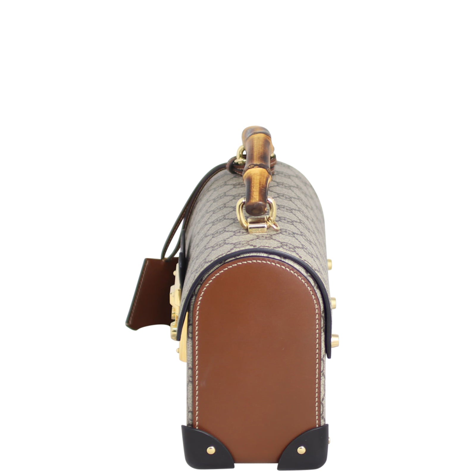 Gucci GG Supreme Padlock Bamboo Handle Small Bag