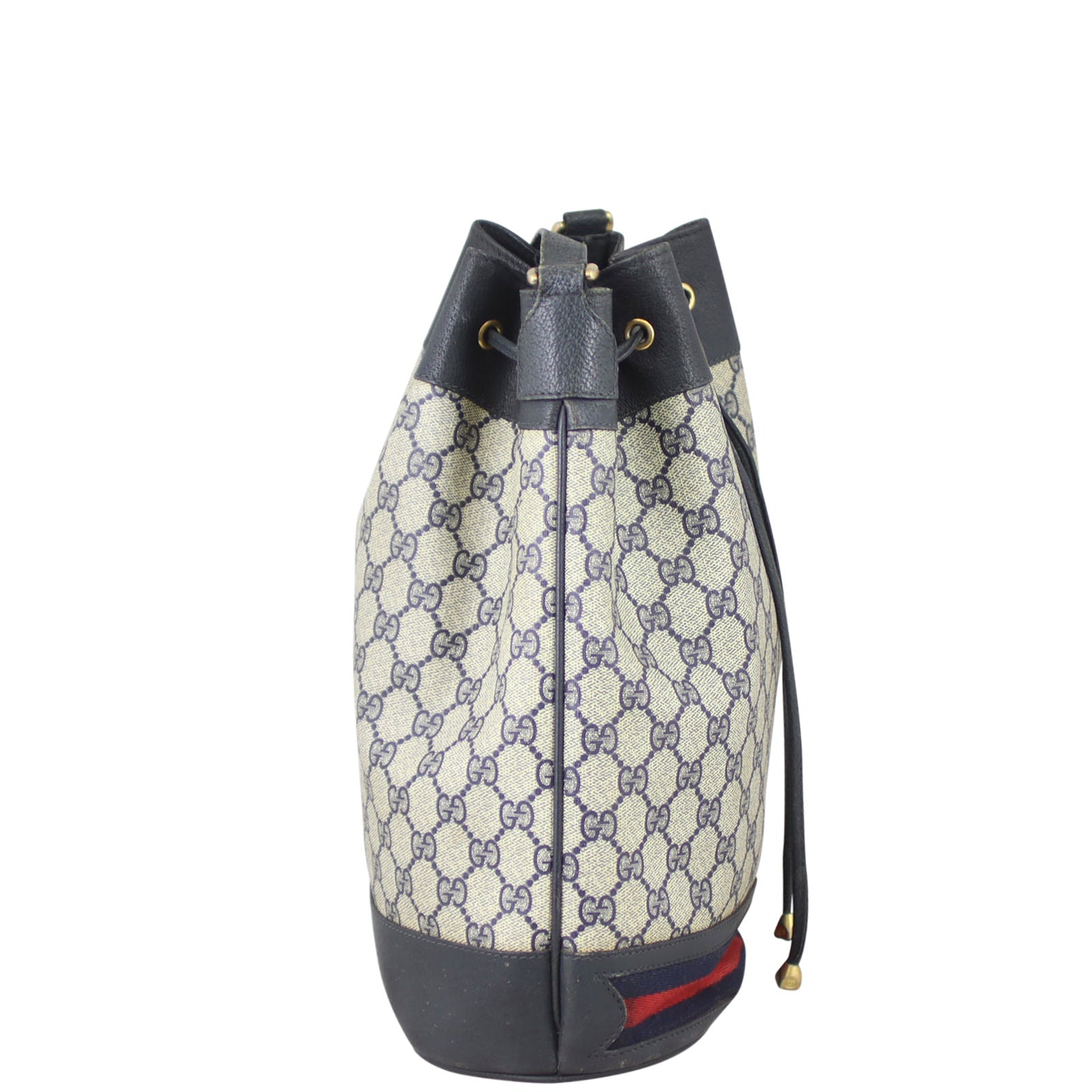 Gucci GG Supreme Vintage Web Bucket Bag