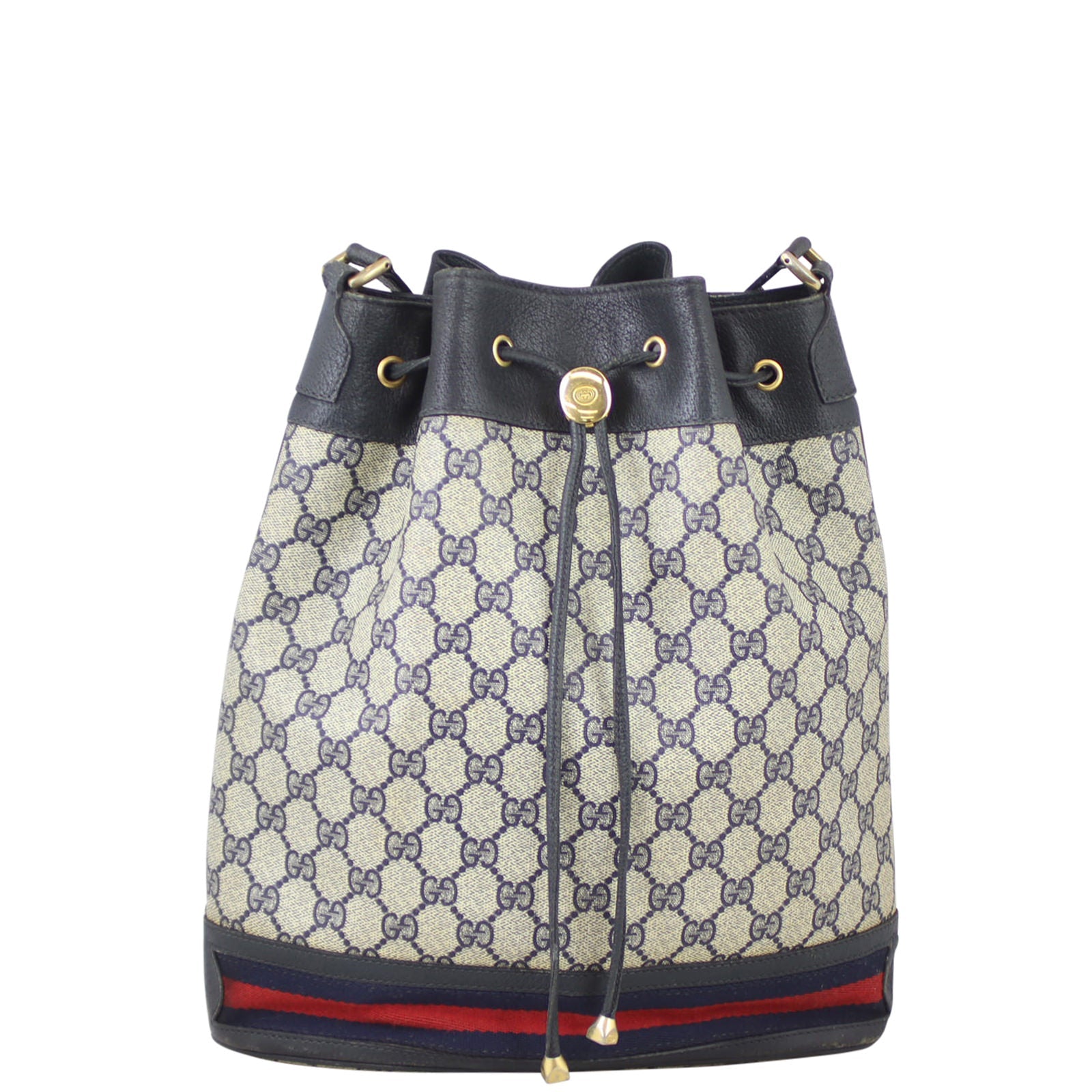 Gucci GG Supreme Vintage Web Bucket Bag