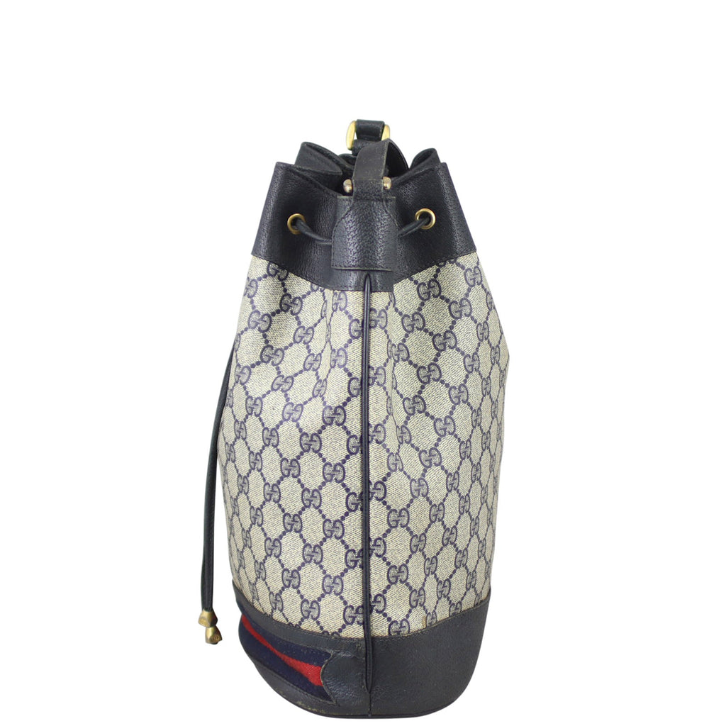 Gucci GG Supreme Vintage Web Bucket Bag