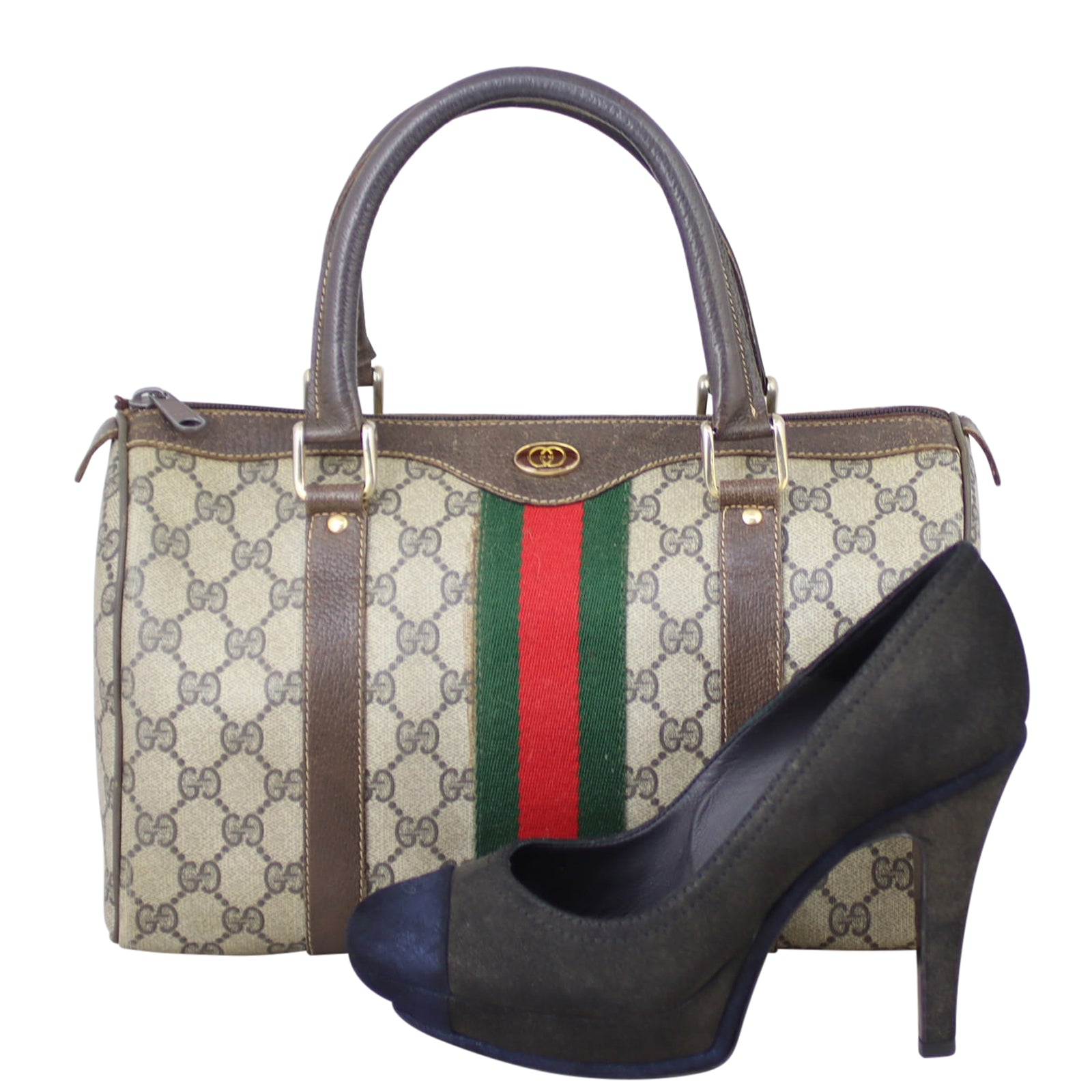 Gucci GG Web Sherry Line Boston Small