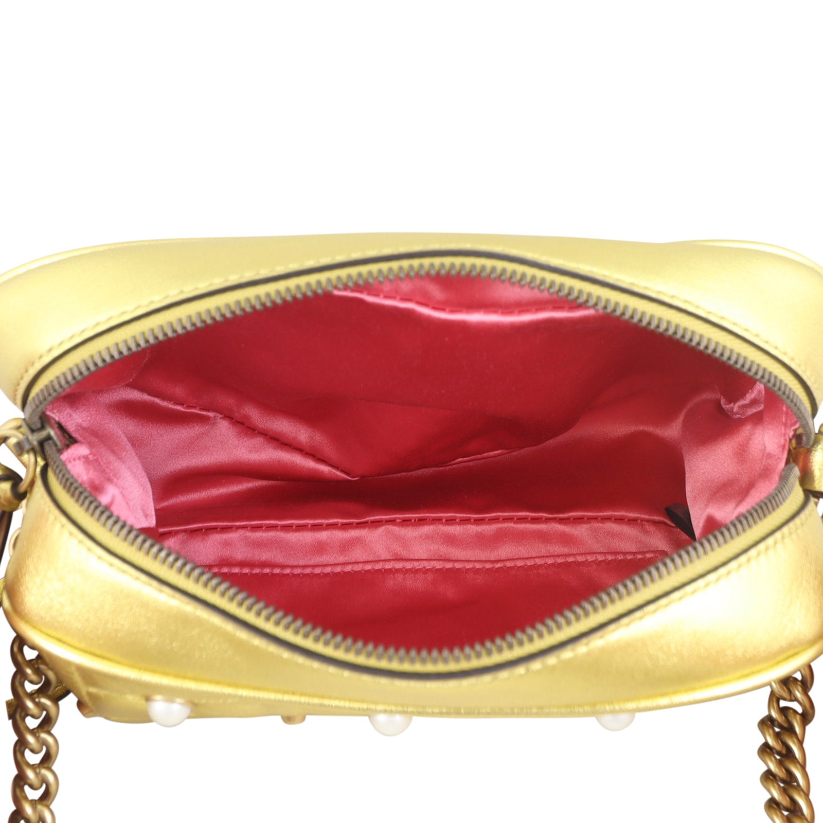 Gucci Marmont Matelasse Pearl Embellished Small Camera Bag