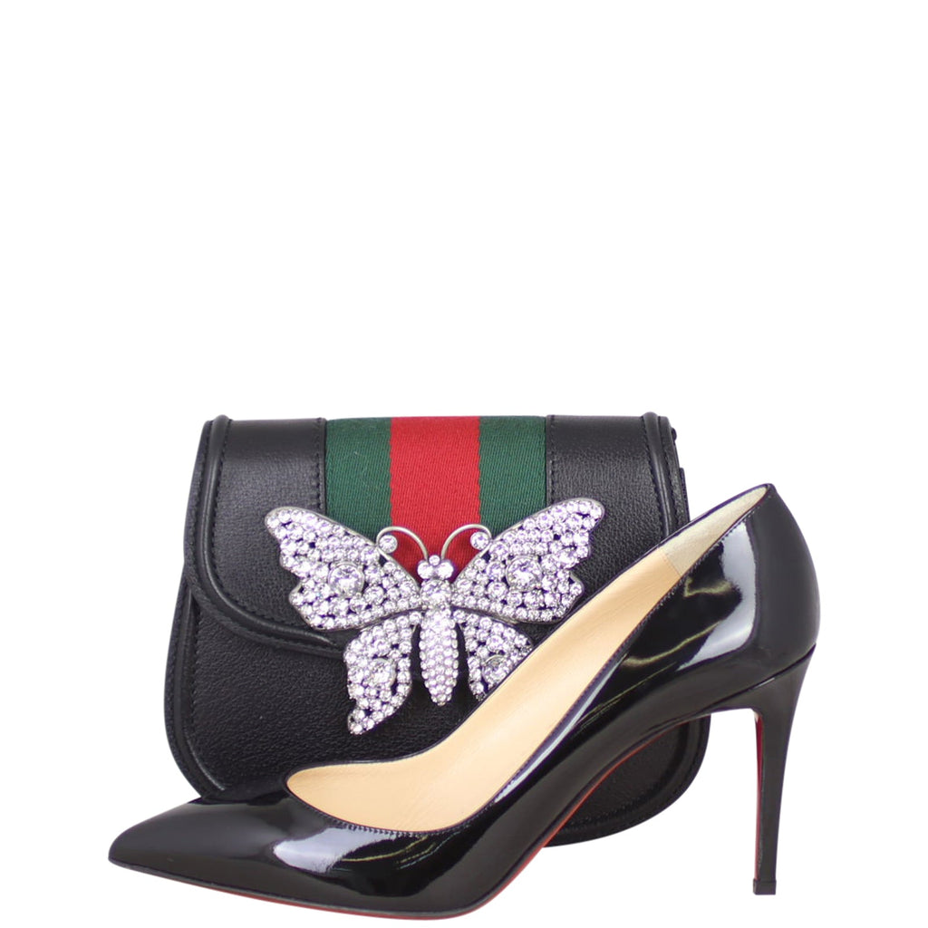 Gucci Small Linea Crystal Butterfly Shoulder Bag