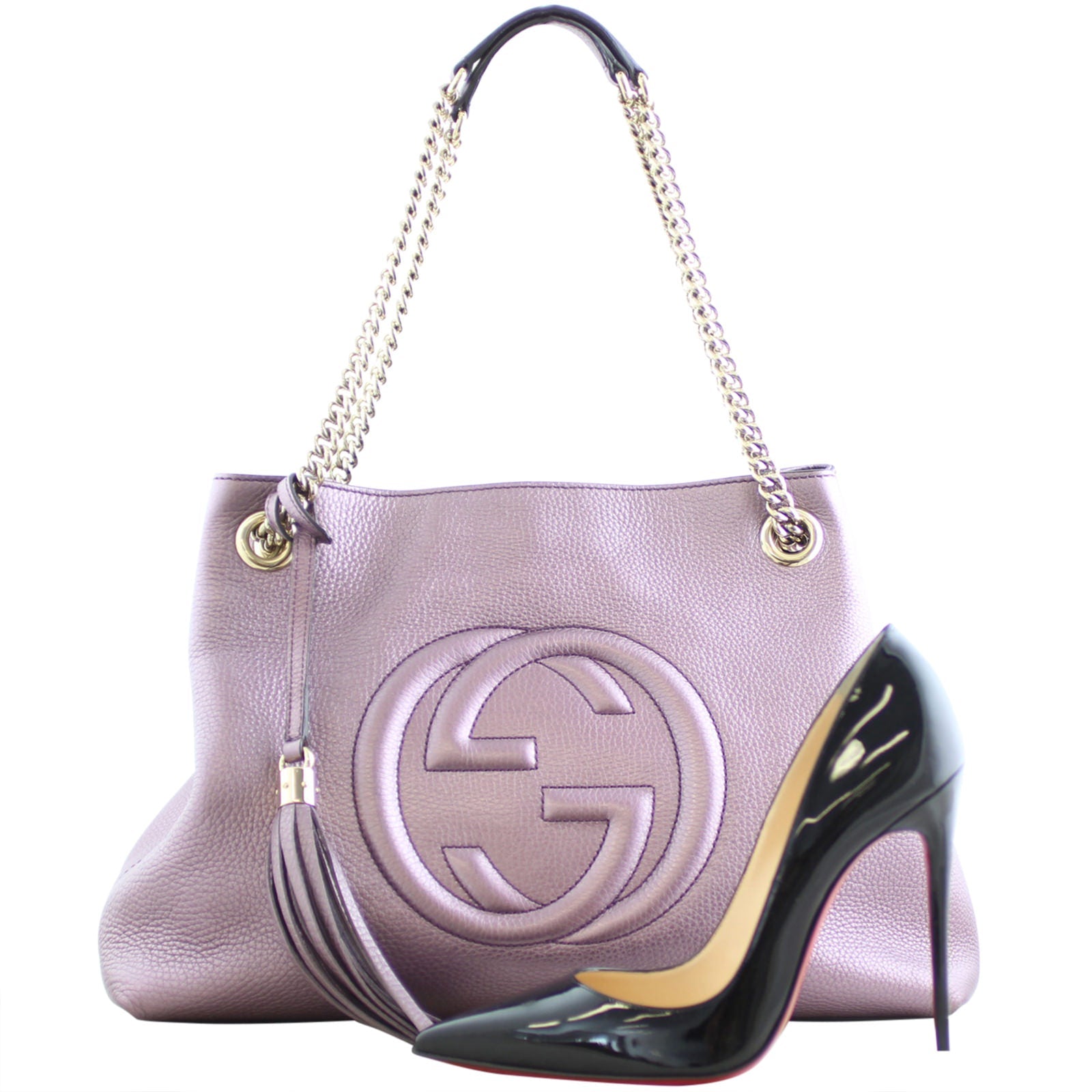 Gucci Soho Chain Medium Shoulder Bag Metallic