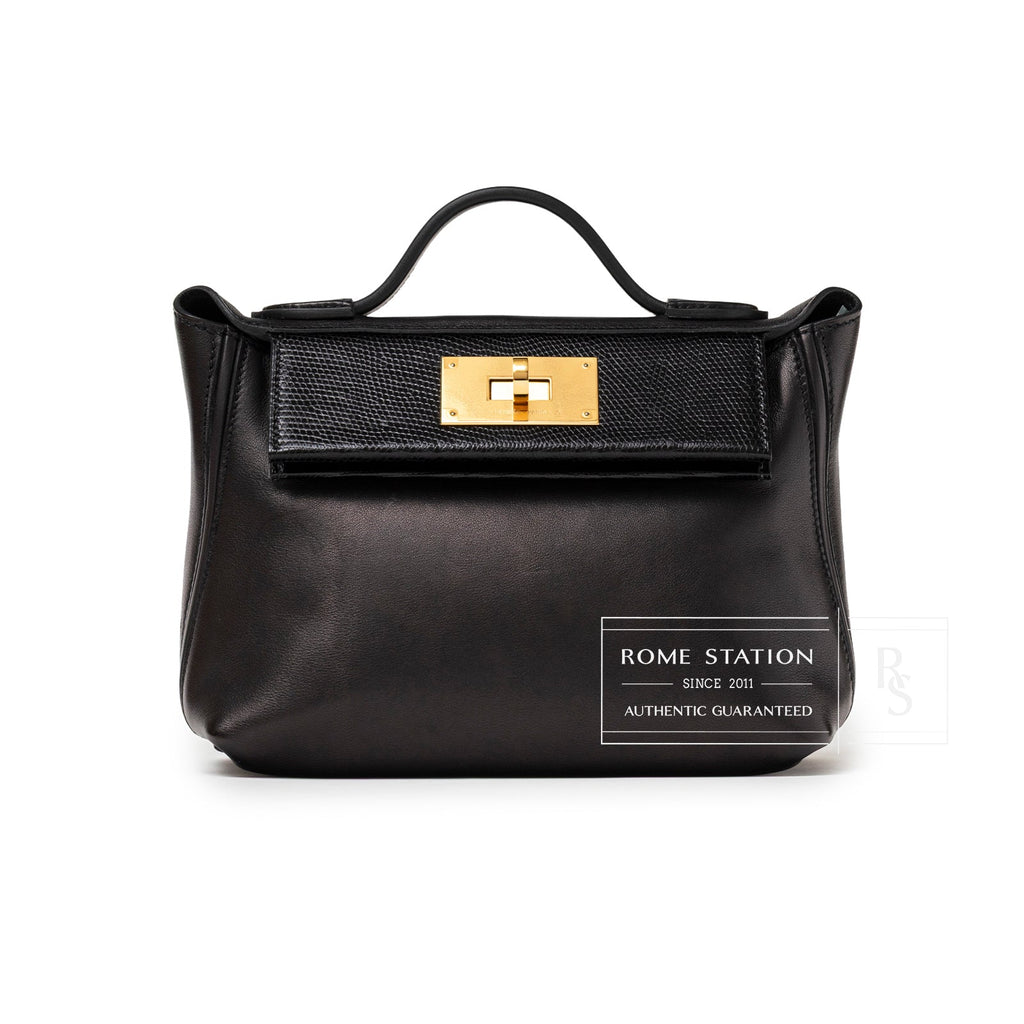Hermès 24/24 21 Touch Black Lizard Volupto Gold Hardware