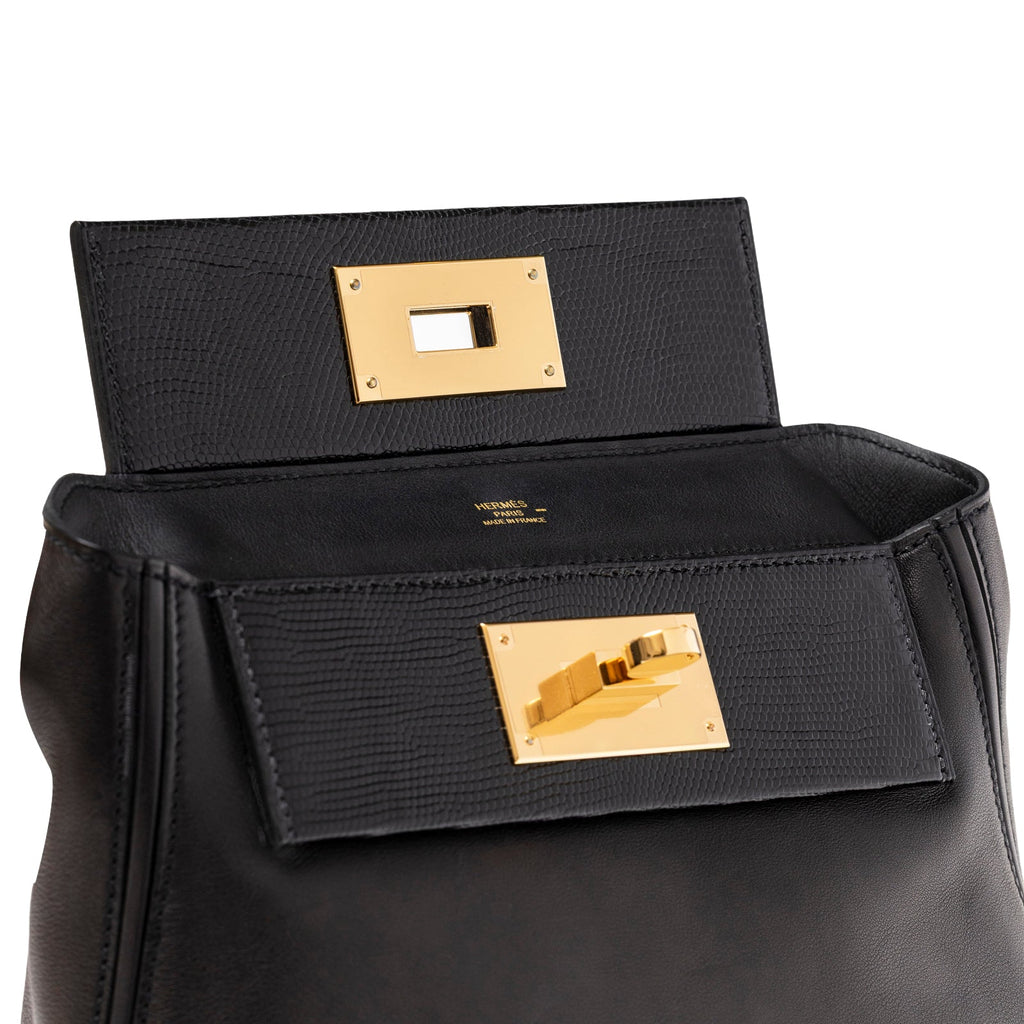 Hermès 24/24 21 Touch Black Lizard Volupto Gold Hardware
