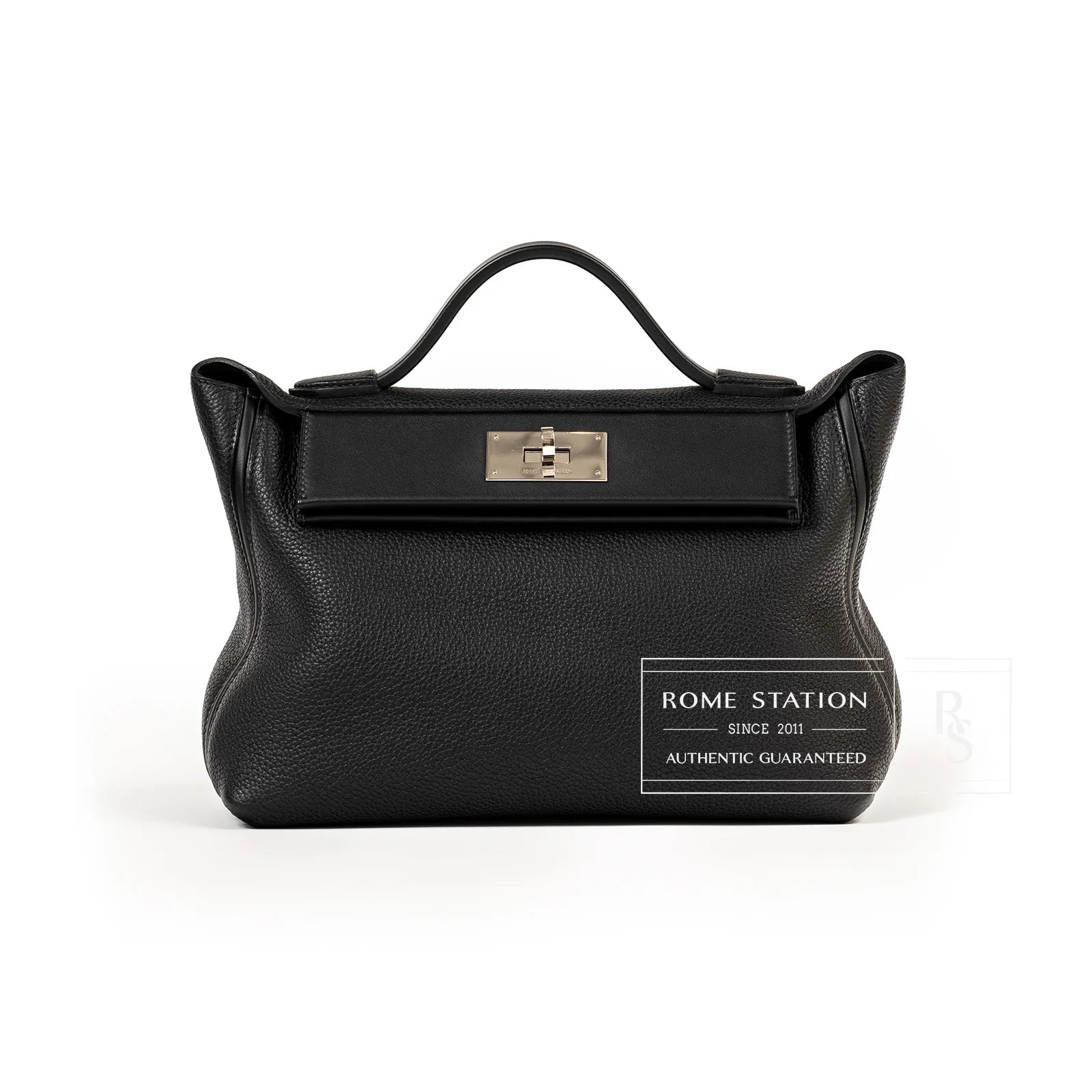 Hermès 24/24 29 Bag Black Taurillon Maurice/Swift Palladium Hardware