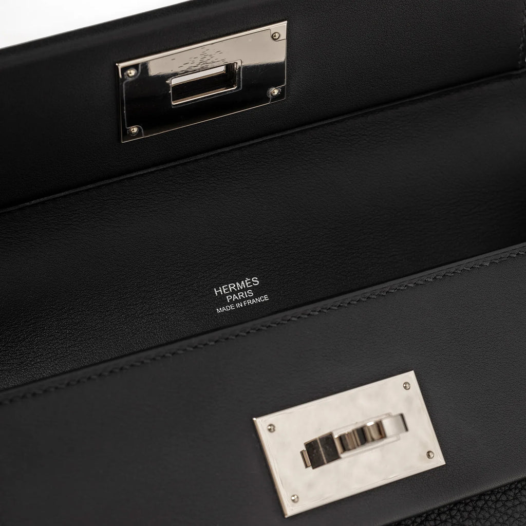 Hermès 24/24 29 Bag Black Taurillon Maurice/Swift Palladium Hardware