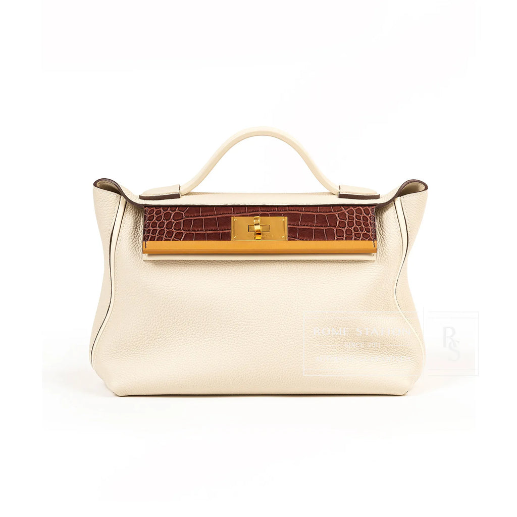 Hermès 24/24 29 Craie/Nata/Bordeaux/Sesame Togo/Swift/Matte Alligator Touch Gold Hardware