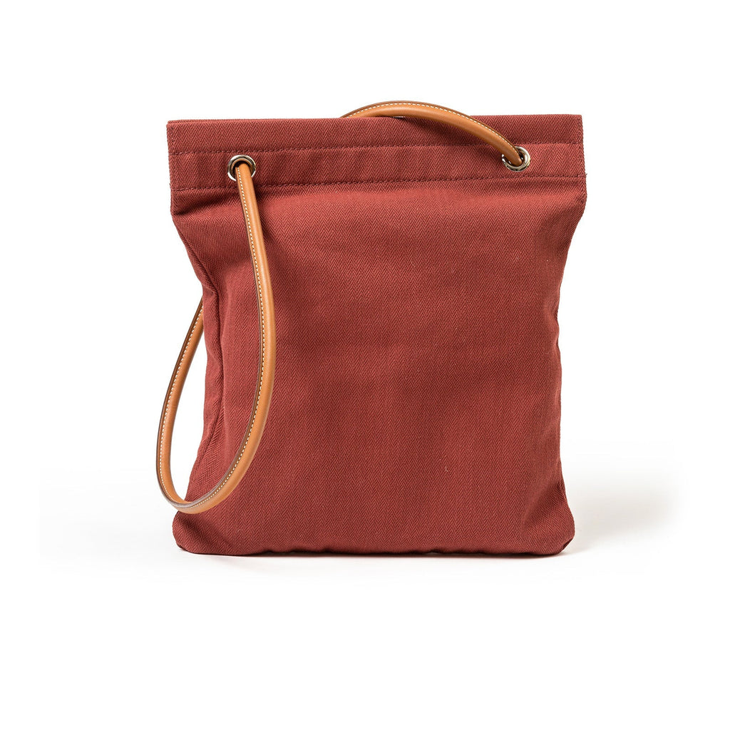 Hermès Aline Herringbone Gromming Bag Toile Rouge AB