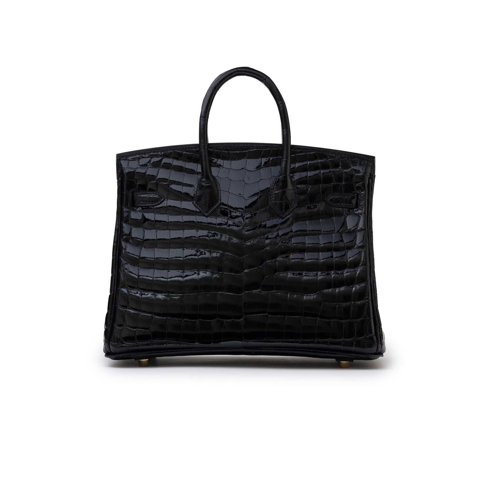 Hermès Birkin 25 Black Shiny Niloticus Crocodile Gold Hardware