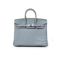 Hermès Birkin 25 Blue Lin Verso Beige De Weimar Togo Palladium Hardware