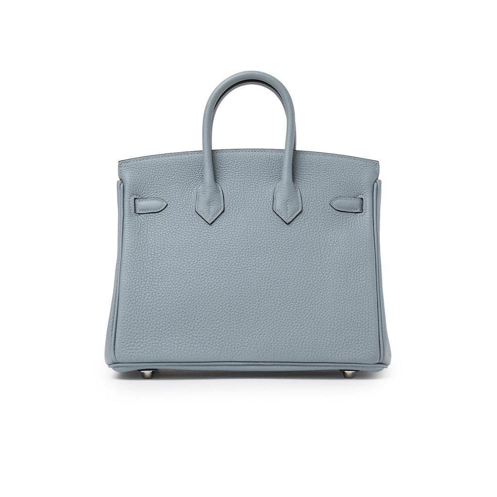 Hermès Birkin 25 Blue Lin Verso Beige De Weimar Togo Palladium Hardware