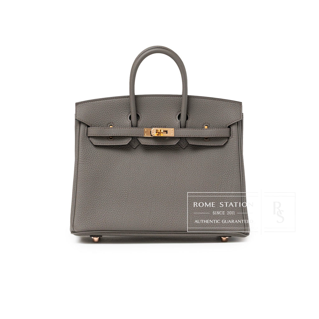 Hermès Birkin 25 Etain Togo Rose Gold Hardware