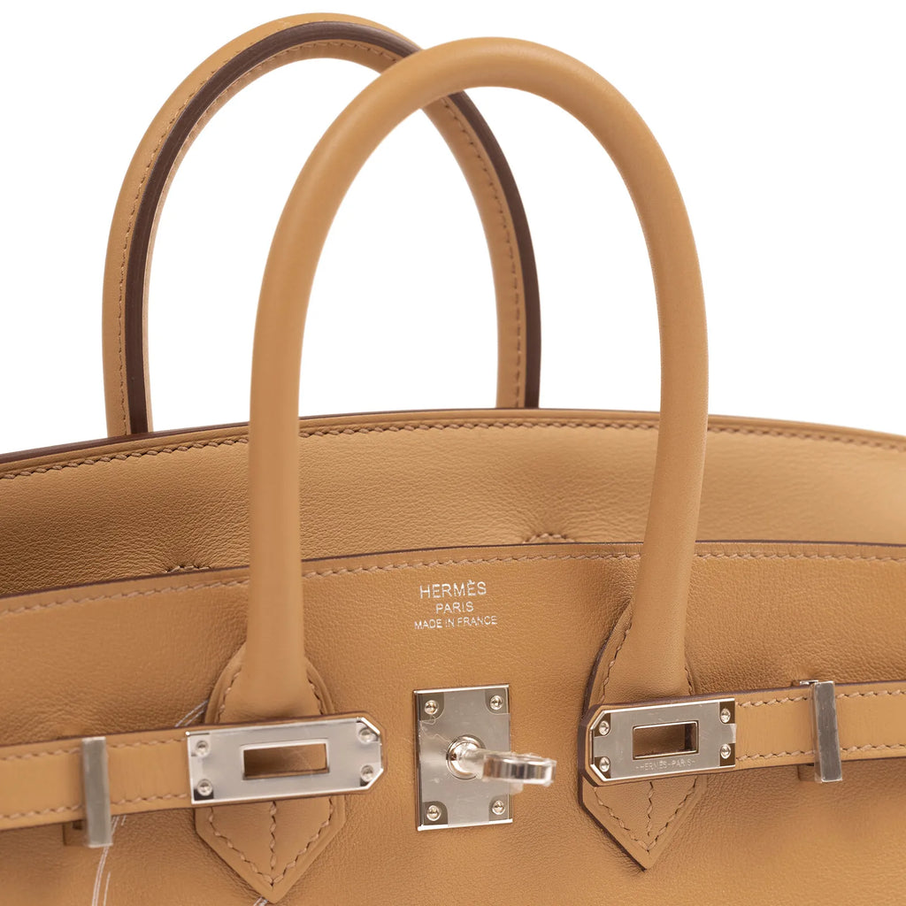 Hermès Birkin 25 In and Out Biscuit/Blanc Swift Palladium Hardware