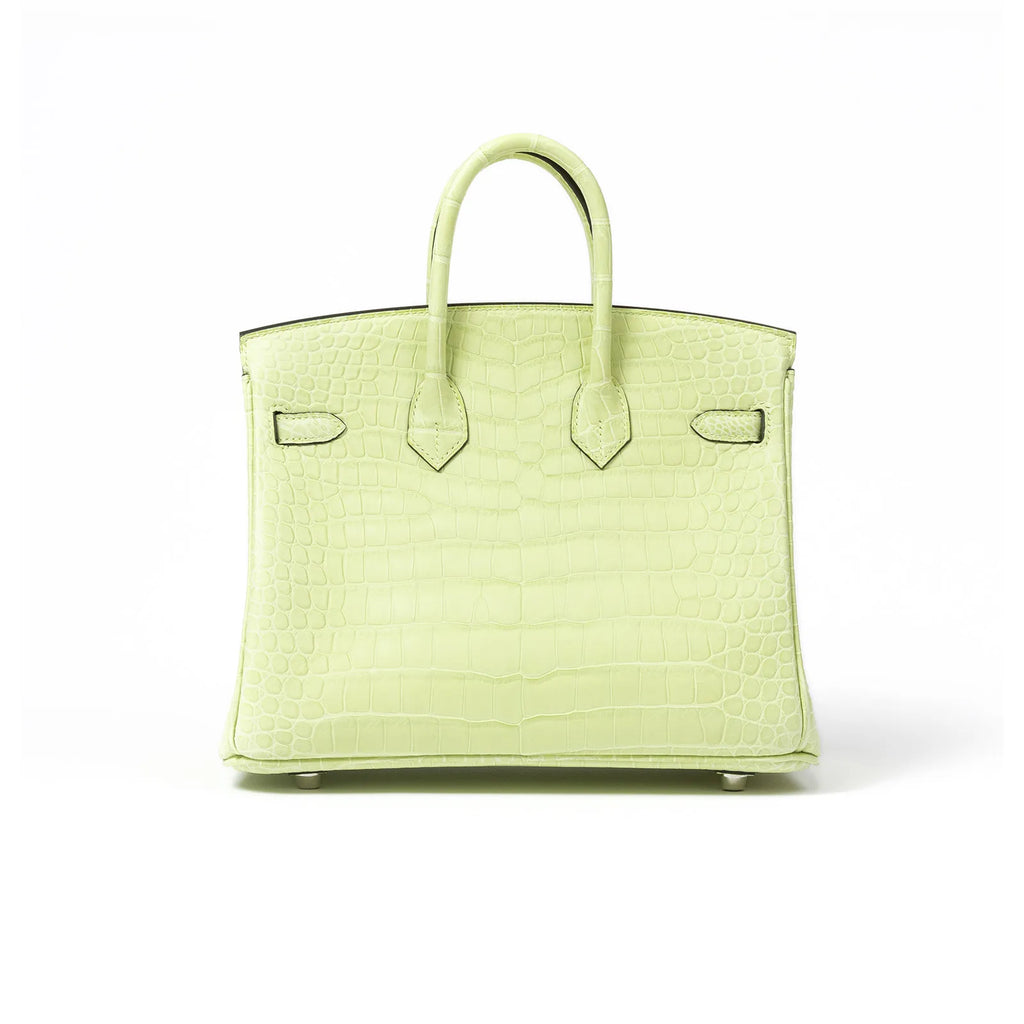 Hermès Birkin 25 Jaune Bourgeon Matte Porosus Crocodile Palladium Hardware