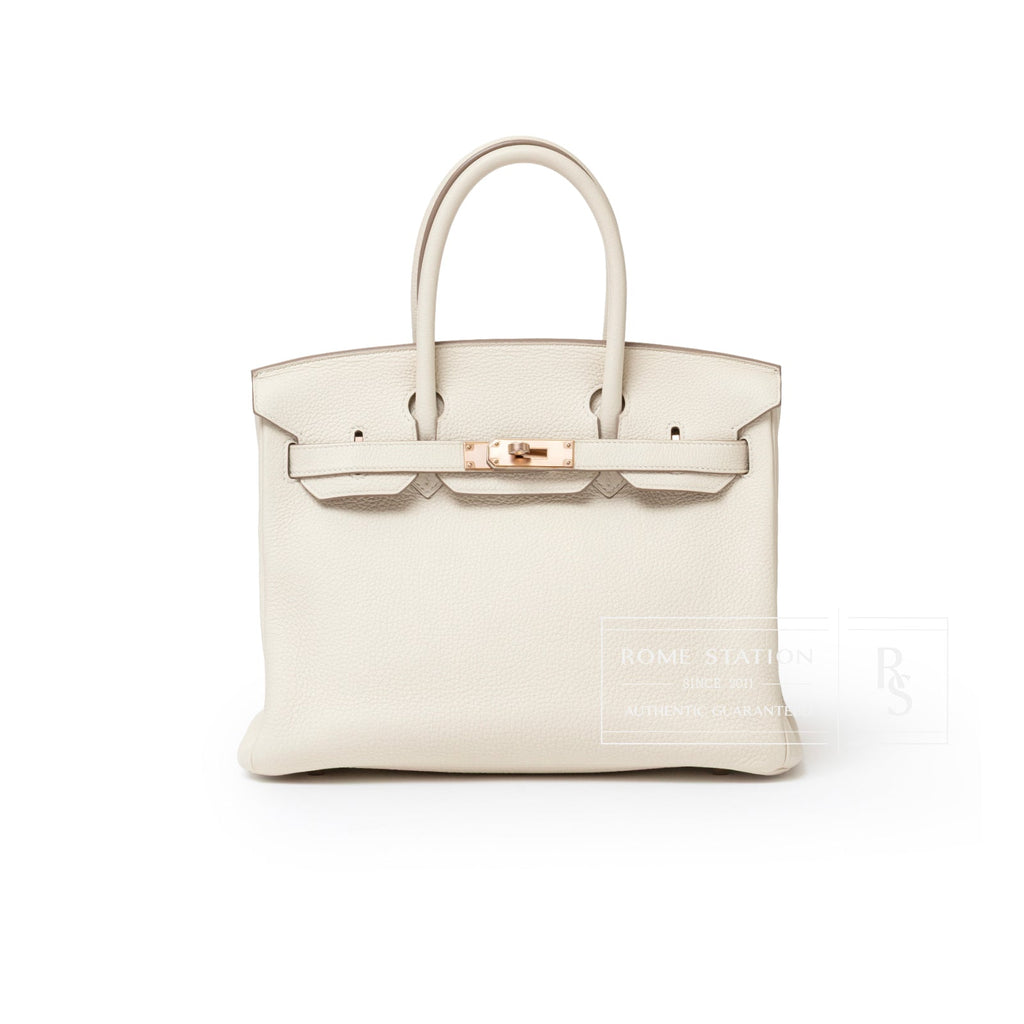 Hermès Birkin 30 Craie Togo Rose Gold Hardware