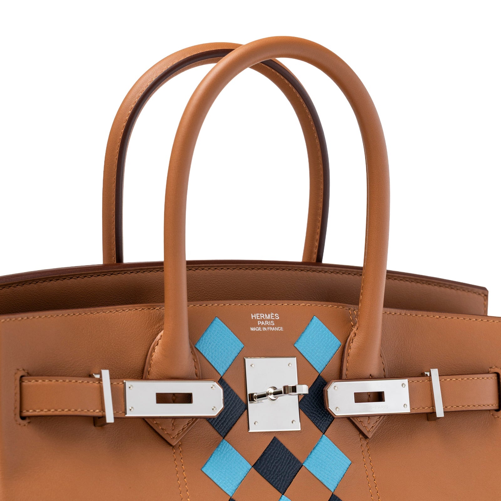 Hermès Birkin 30 Tressage Gold/Blue Du Nord/Blue Indigo Swift/Epsom Palladium Hardware