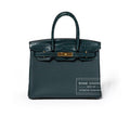 Hermès Birkin 30 Vert Cypress Togo and Matte Alligator Touch Gold Hardware