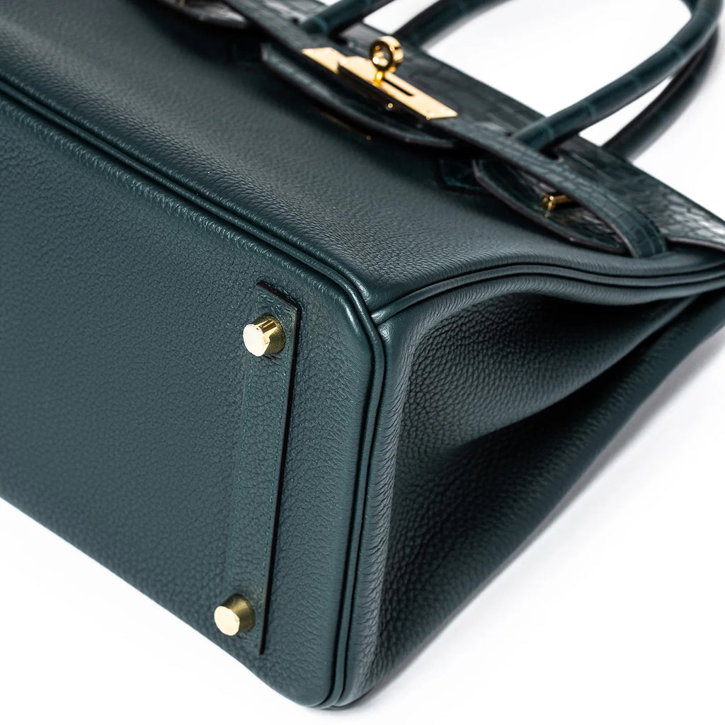 Hermès Birkin 30 Vert Cypress Togo and Matte Alligator Touch Gold Hardware