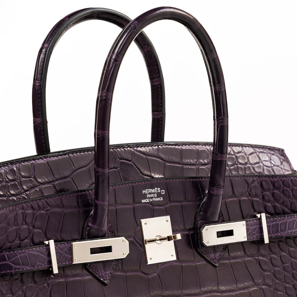 Hermès Birkin 35 Amethyste Matte Alligator Palladium Hardware