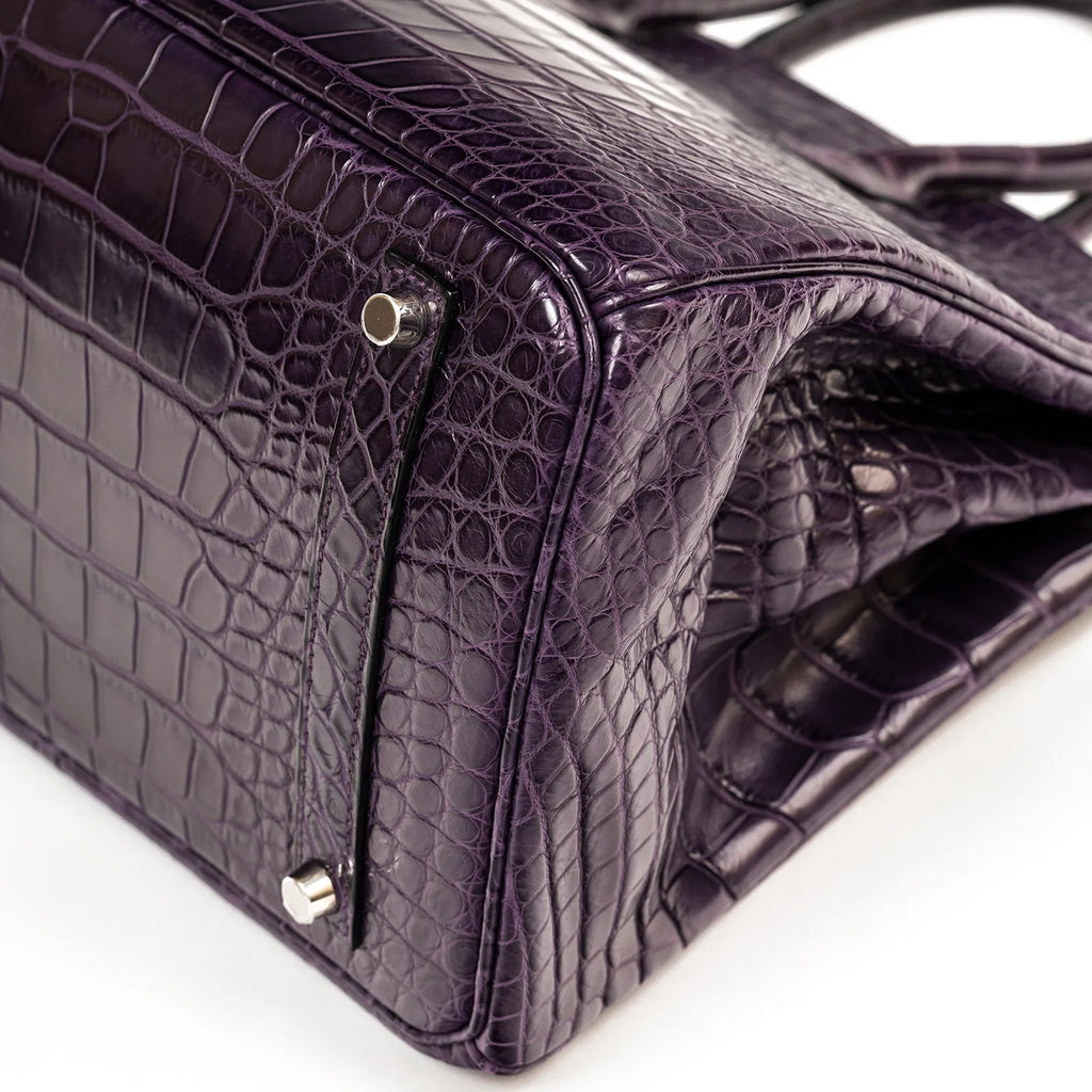 Hermès Birkin 35 Amethyste Matte Alligator Palladium Hardware