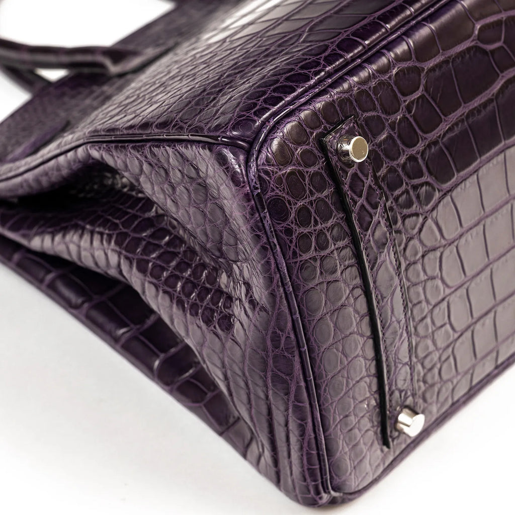 Hermès Birkin 35 Amethyste Matte Alligator Palladium Hardware