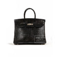 Hermès Birkin 35 Black Shiny Porosus Palladium Hardware