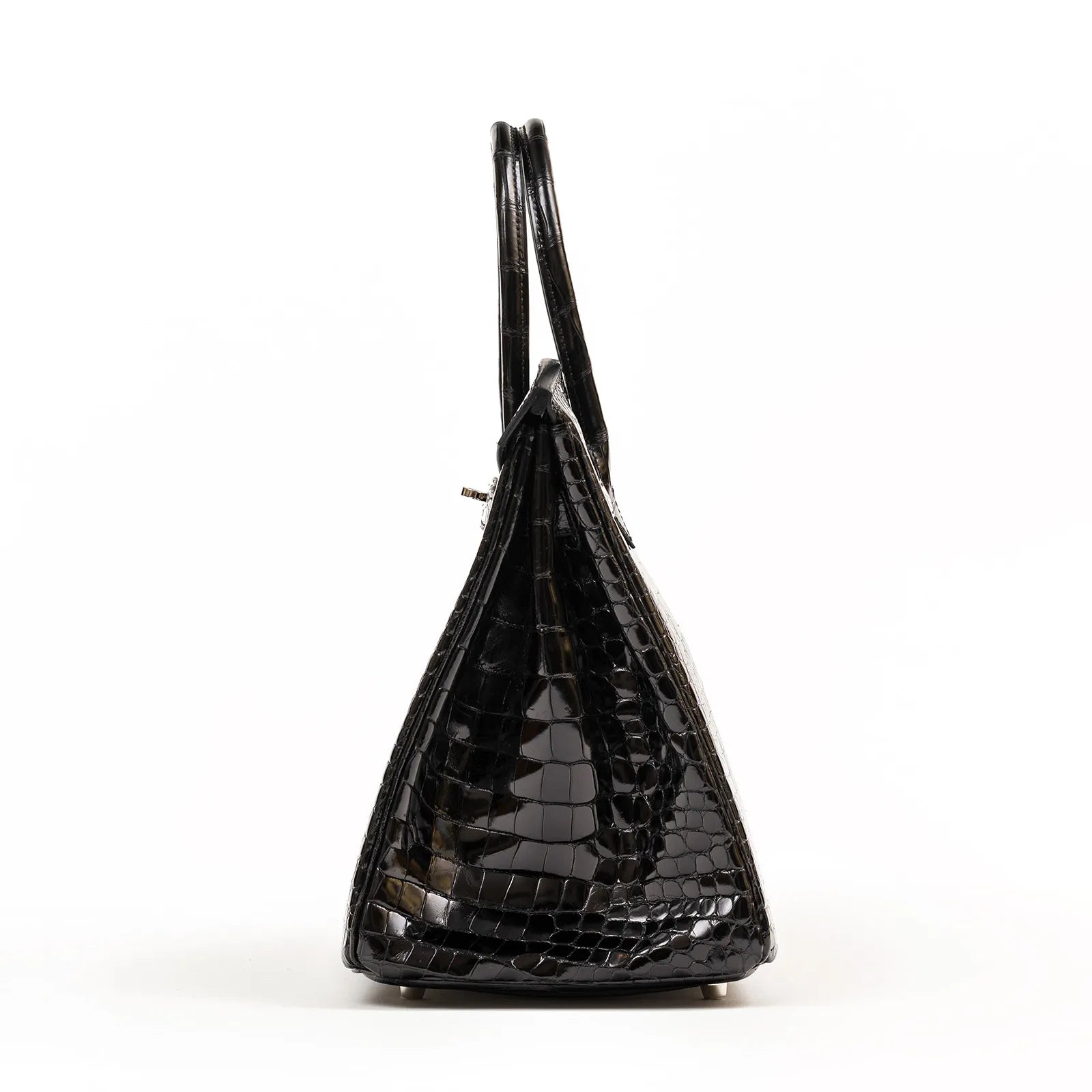 Hermès Birkin 35 Black Shiny Porosus Palladium Hardware