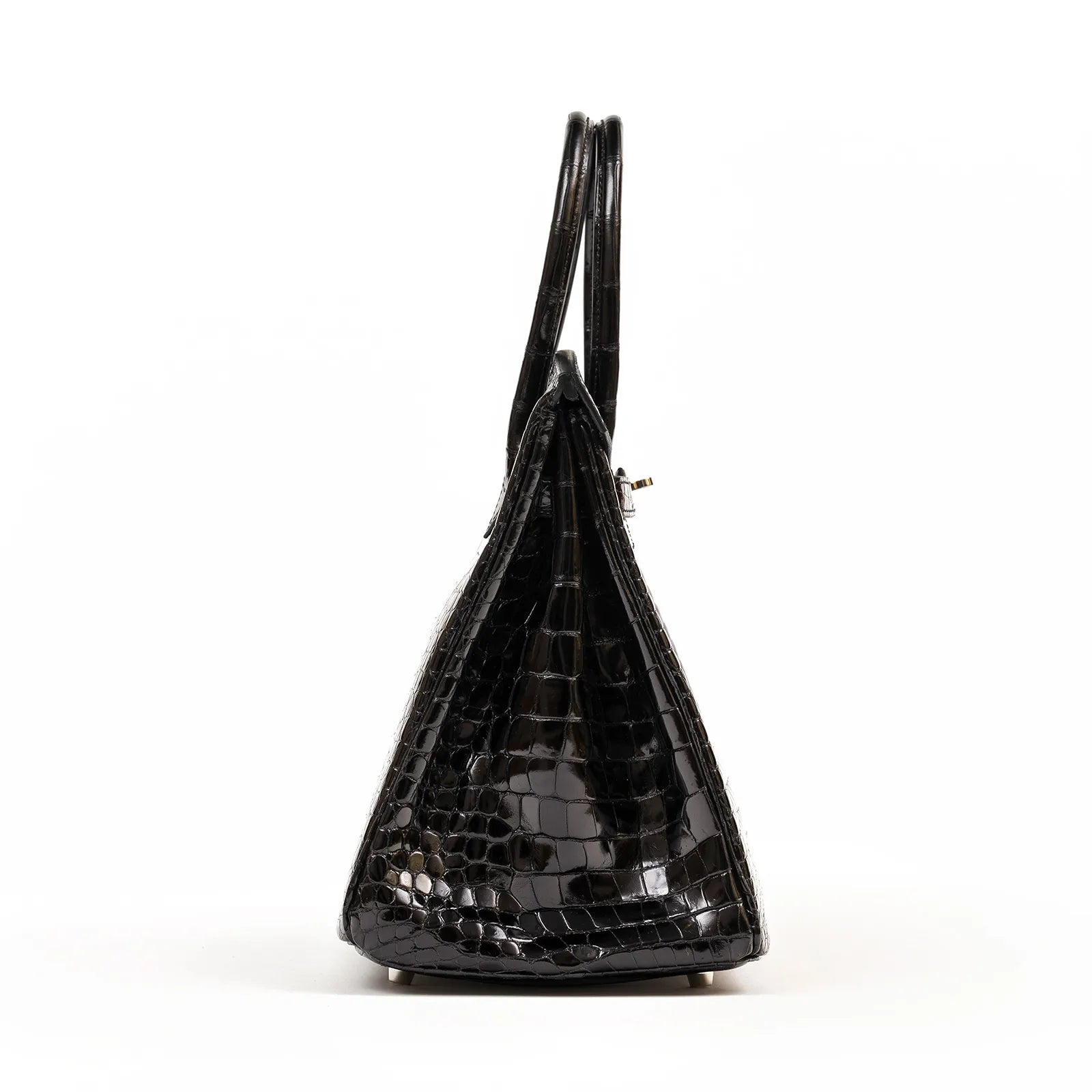 Hermès Birkin 35 Black Shiny Porosus Palladium Hardware
