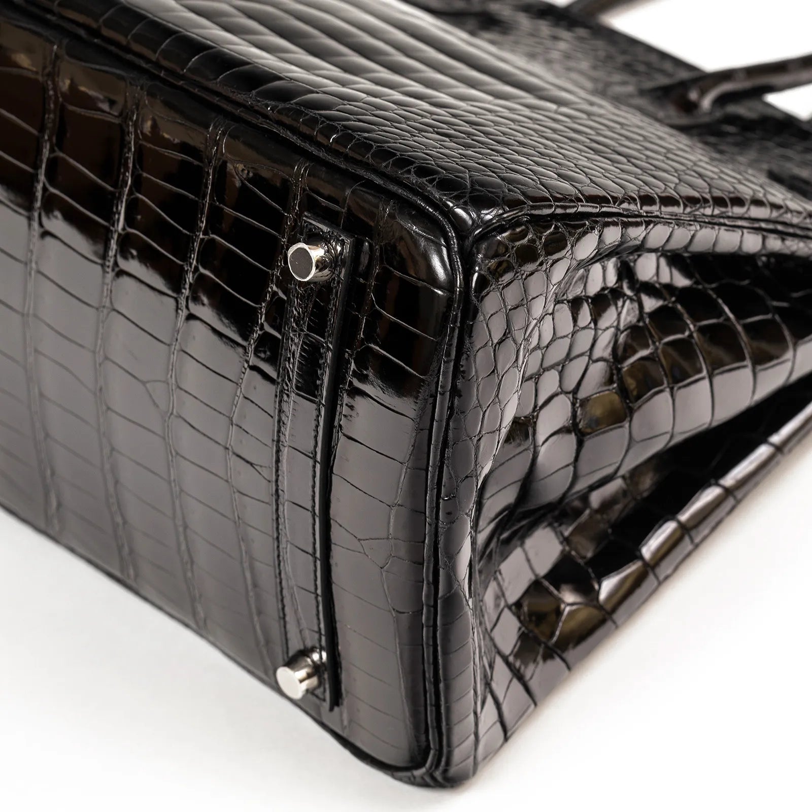 Hermès Birkin 35 Black Shiny Porosus Palladium Hardware