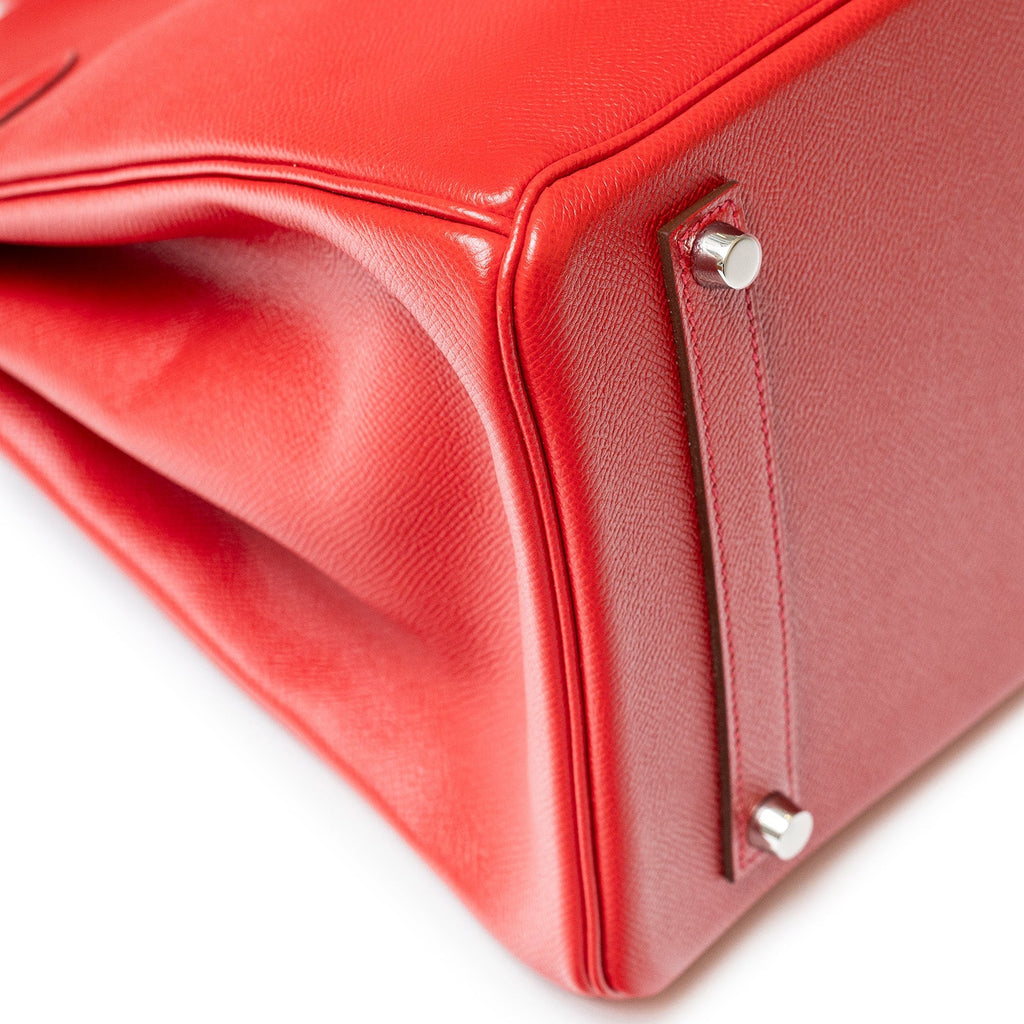 Hermès Birkin 35 Rouge Casaque Epsom Palladium Hardware