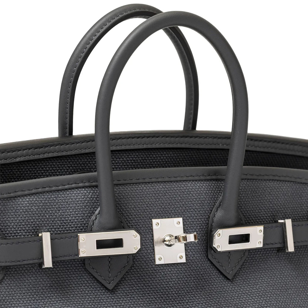 Hermès Birkin Cargo 25 Gris Misty Swift and Toile Canvas Palladium Hardware
