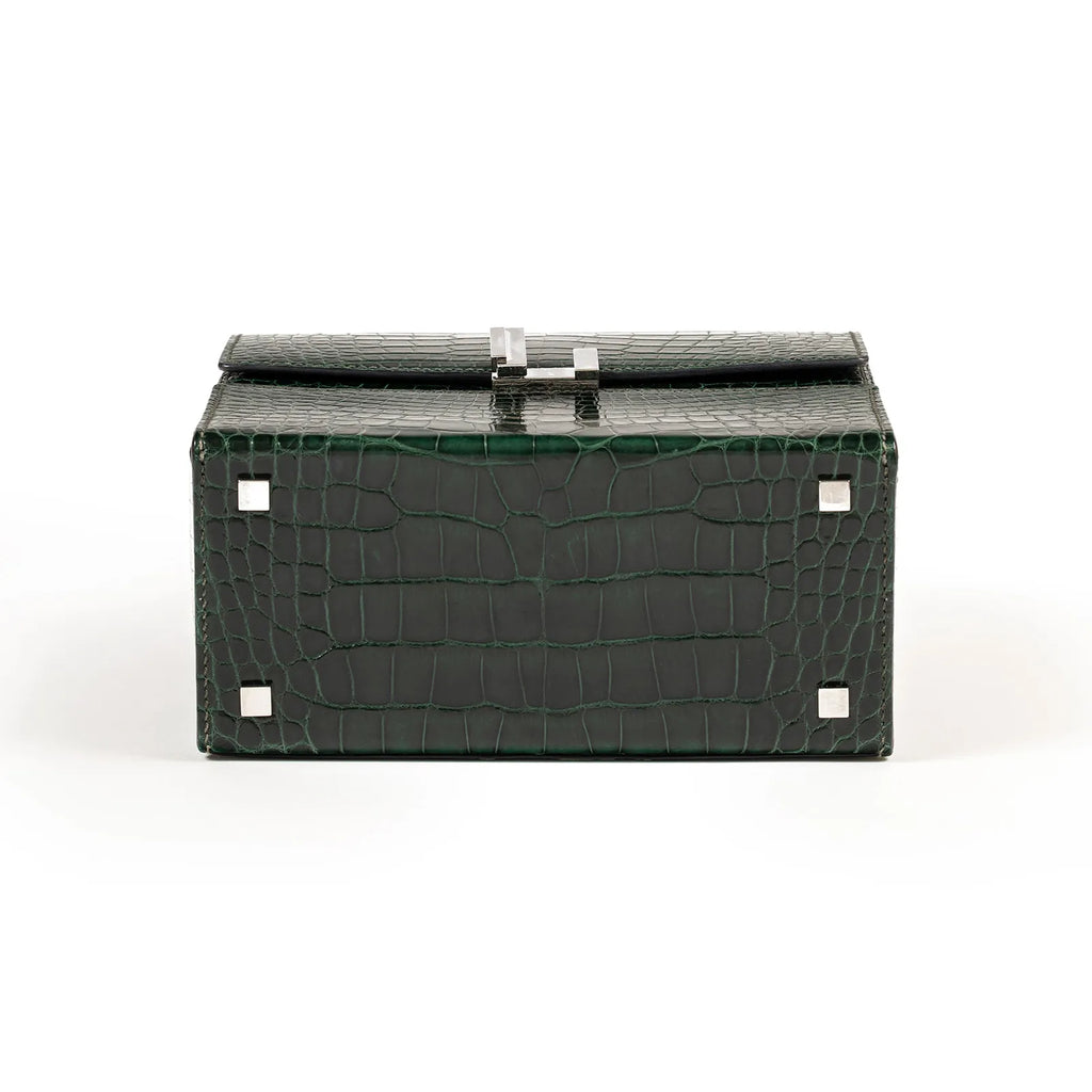 Hermès Cinhetic 18 Vert Fonce Shiny Alligator Palladium Hardware