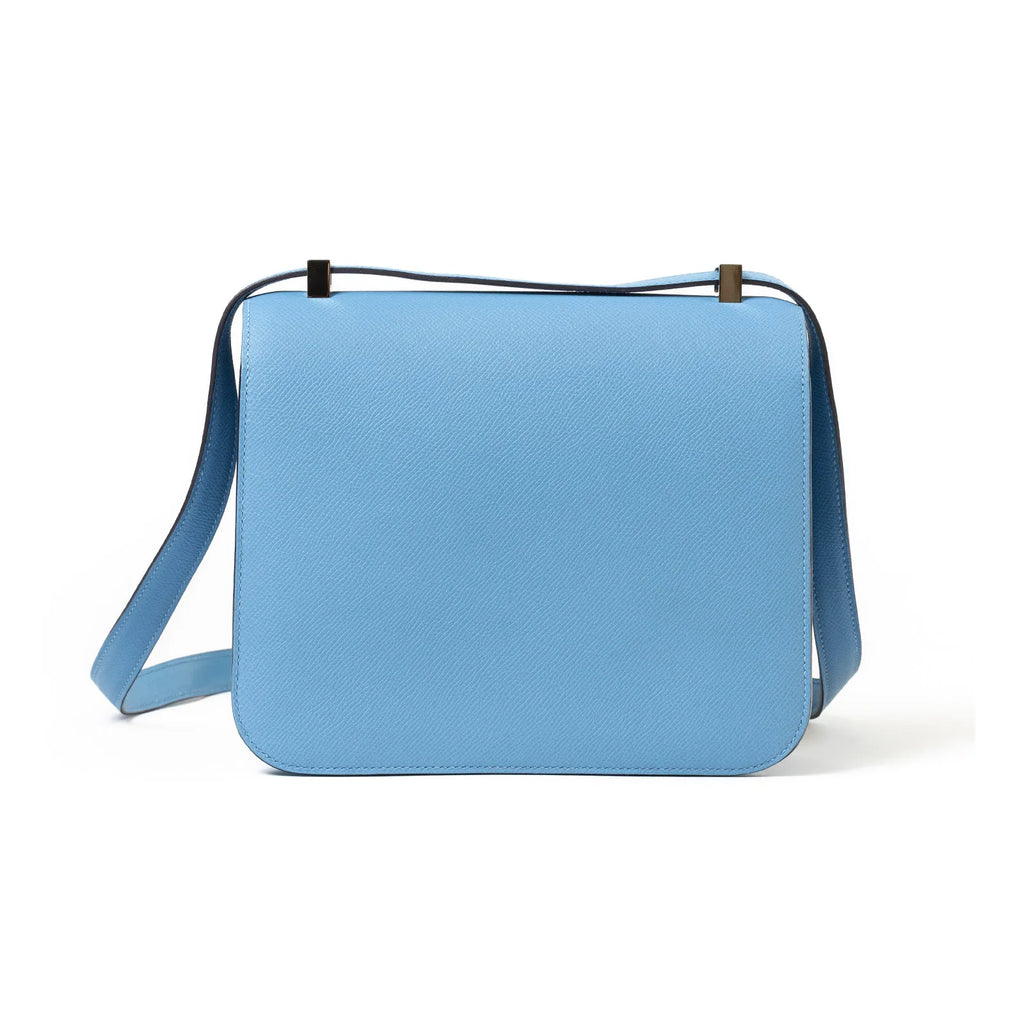 Hermès Constance 24 Blue Du Nord Epsom Rouge Enamel Hardware