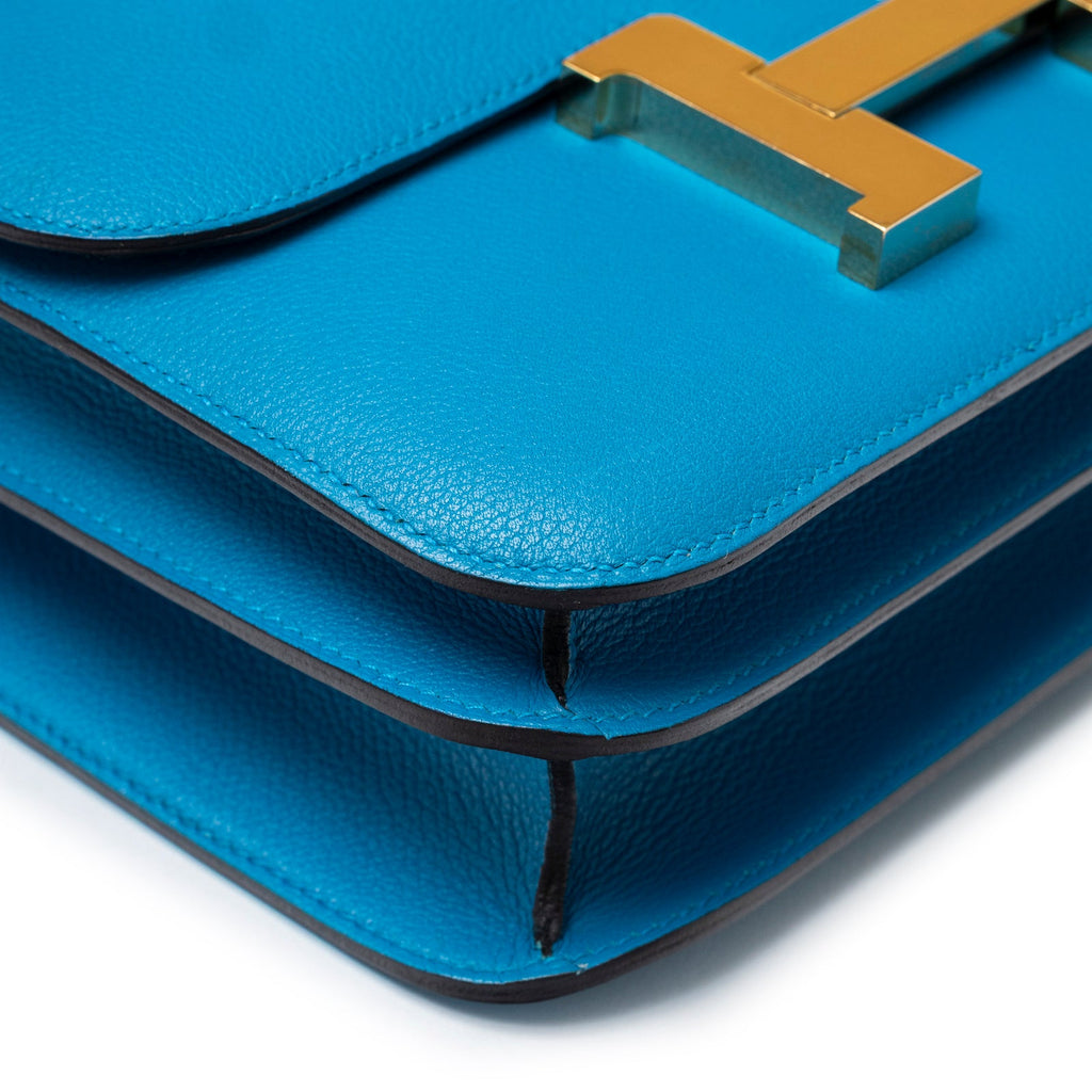 Hermès Constance 24 Blue Zanzibar Evercolor Gold Hardware