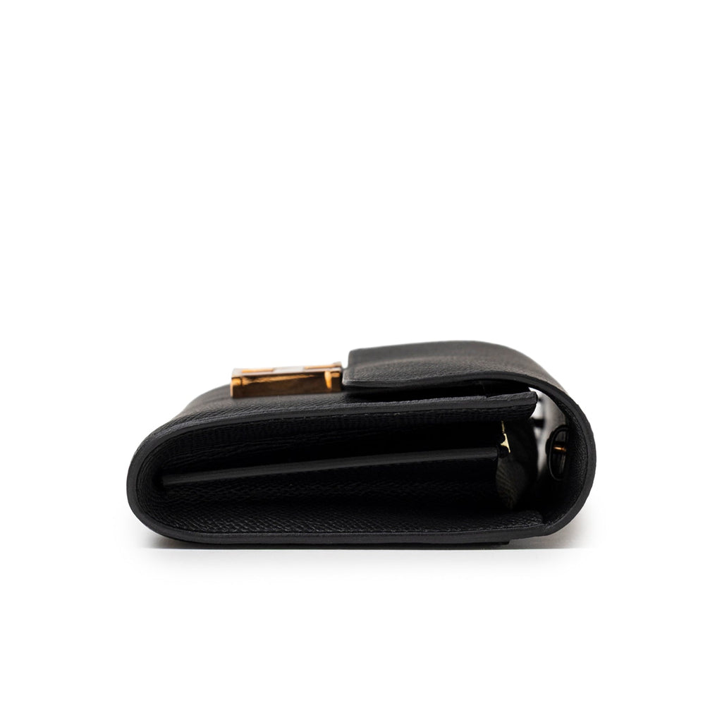 Hermès Constance To Go Wallet Black Epsom Rose Gold Hardware