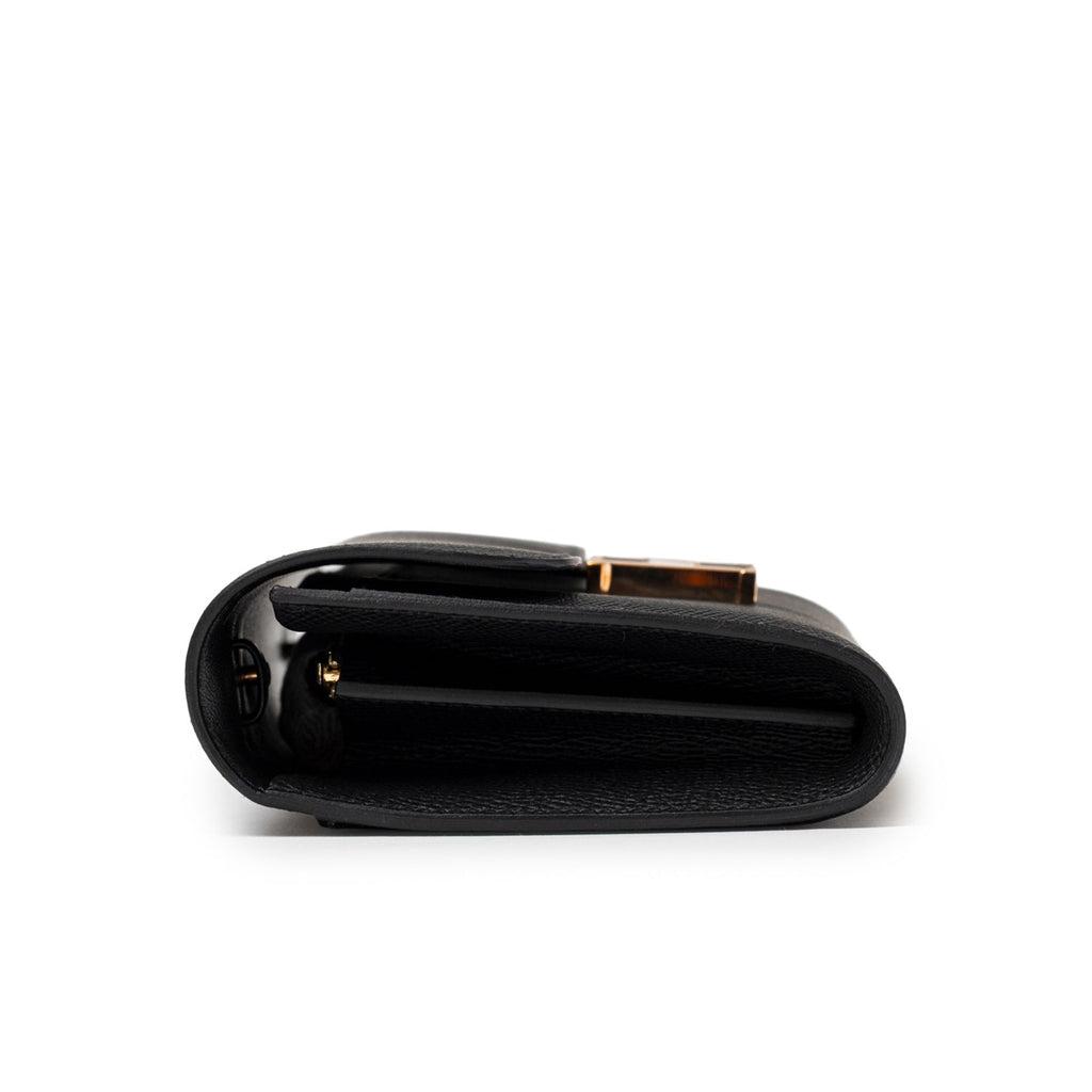 Hermès Constance To Go Wallet Black Epsom Rose Gold Hardware